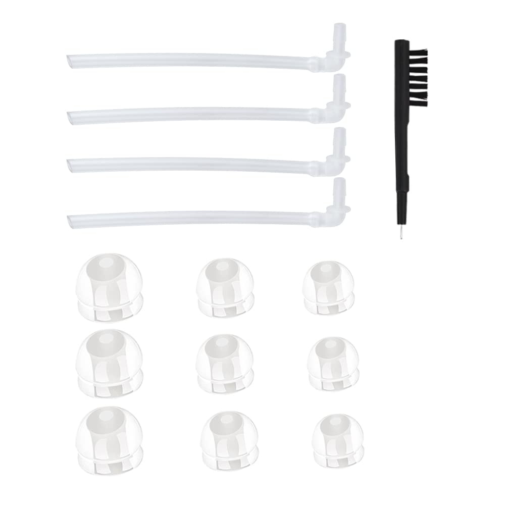 Universal BTE Hearing Aid Eartips Domes Set - Incluye 9 Plugs de oído de sola capa, 4 Tubos de sonido y 1 cepillo de limpieza