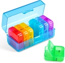 Zoksi Weekly Pill Organizer 2 Times a Day, Blue 7 Day Am Pm Pill Box, Daily Am Pm Pill Organizer 7 Day, Portable Vitamin Pill Case, Weekly Pill Box for Fish Oils, Vitamin, Supplement