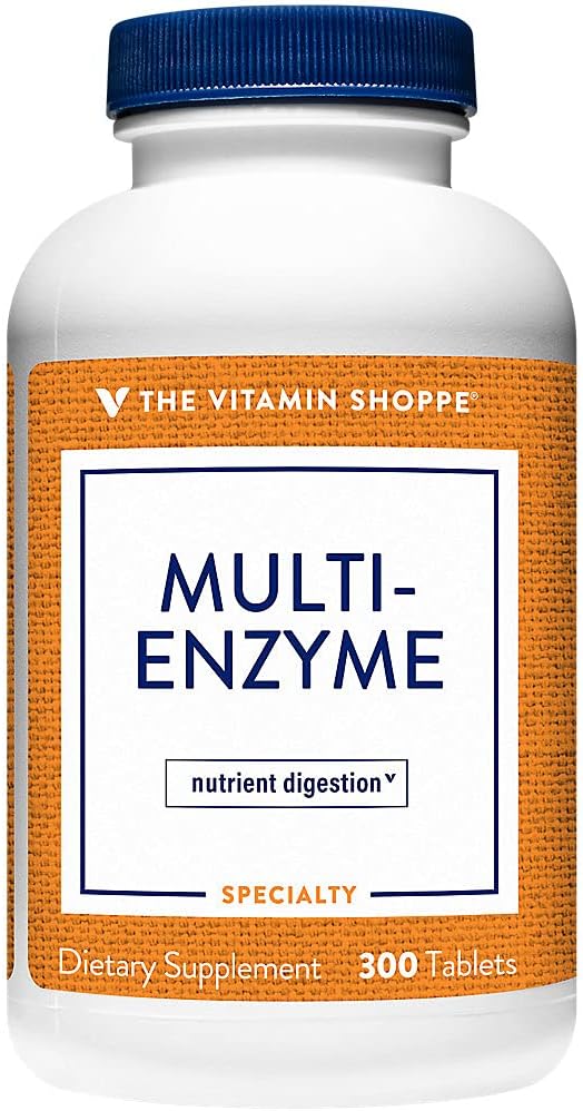 The Vitamin Shoppe Multi Enzyme - Helps Support The Digestion & Absorption of Protein, Carbs & Fat (300 Tablets)