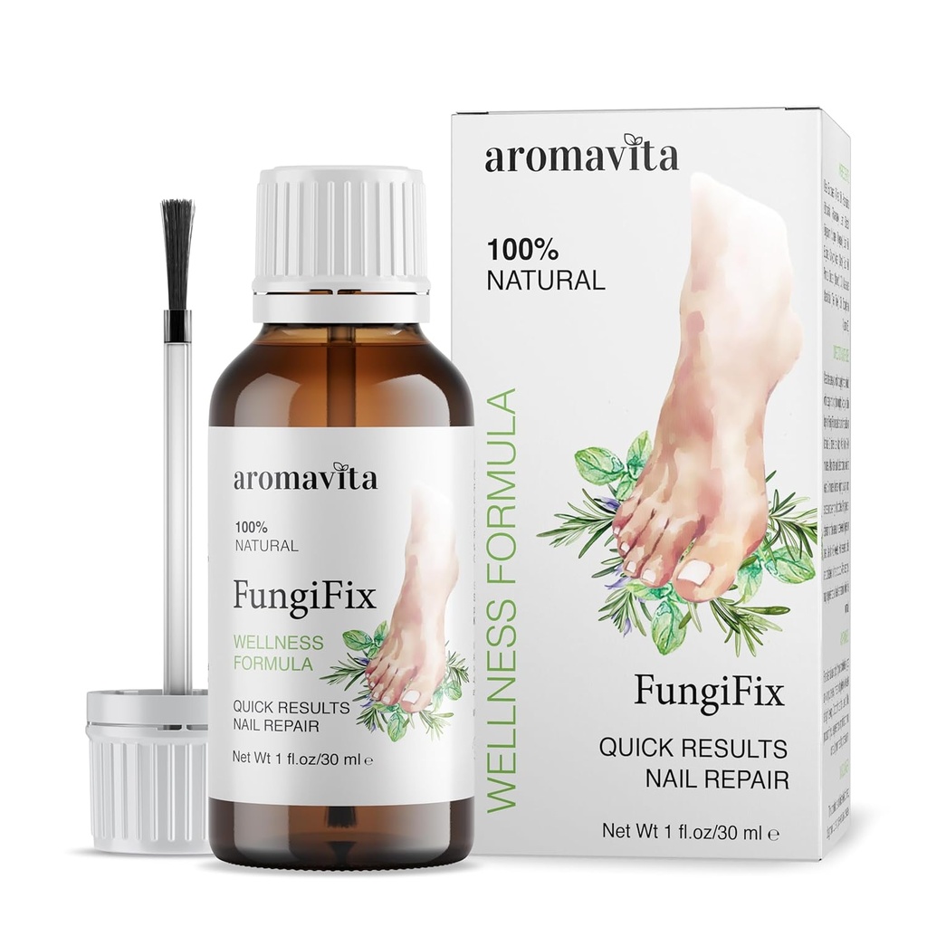 FungiFix Reparación total de uñas con aceite de orégano, aceite de árbol de té y vitamina E – Una Fórmula para uñas más fuertes, mejora la toenail y Fingernail Apariance, promueve la recuperación de uñas, Vegan, 1 fl. Oz
