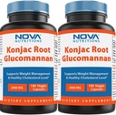 Nova Nutritions 2 Pack Konjac Root Glucomannan Capsules 2000 mg/Serving Veggie Caps 180 Count (Total 360 Capsules)