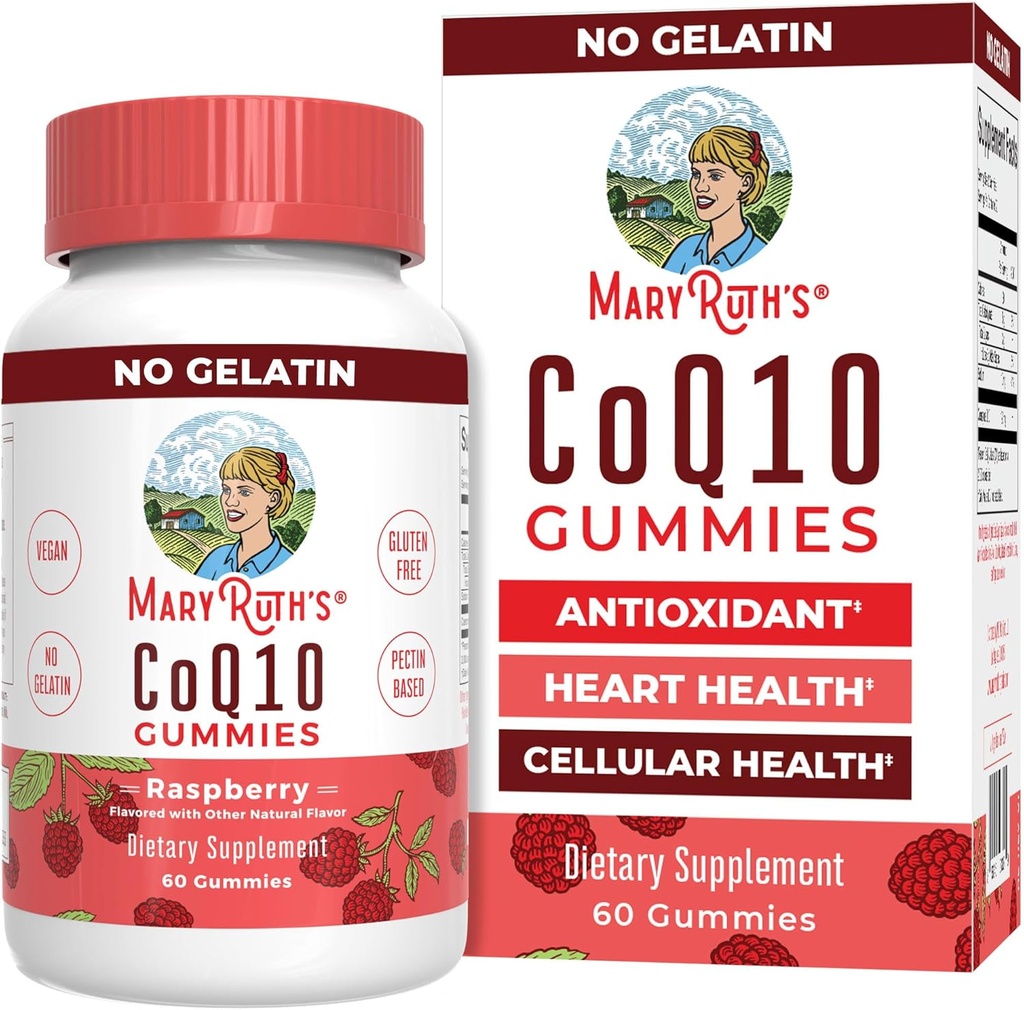 MaryRuth Organics CoQ10 Gummies | Coenzyme Q10 | Gummy Supplements for Heart Health & Cellular Health | Antioxidant | CoQ10 120 mg | Vegan | Non-GMO | Gluten Free | 60 Count | 1 Month Supply