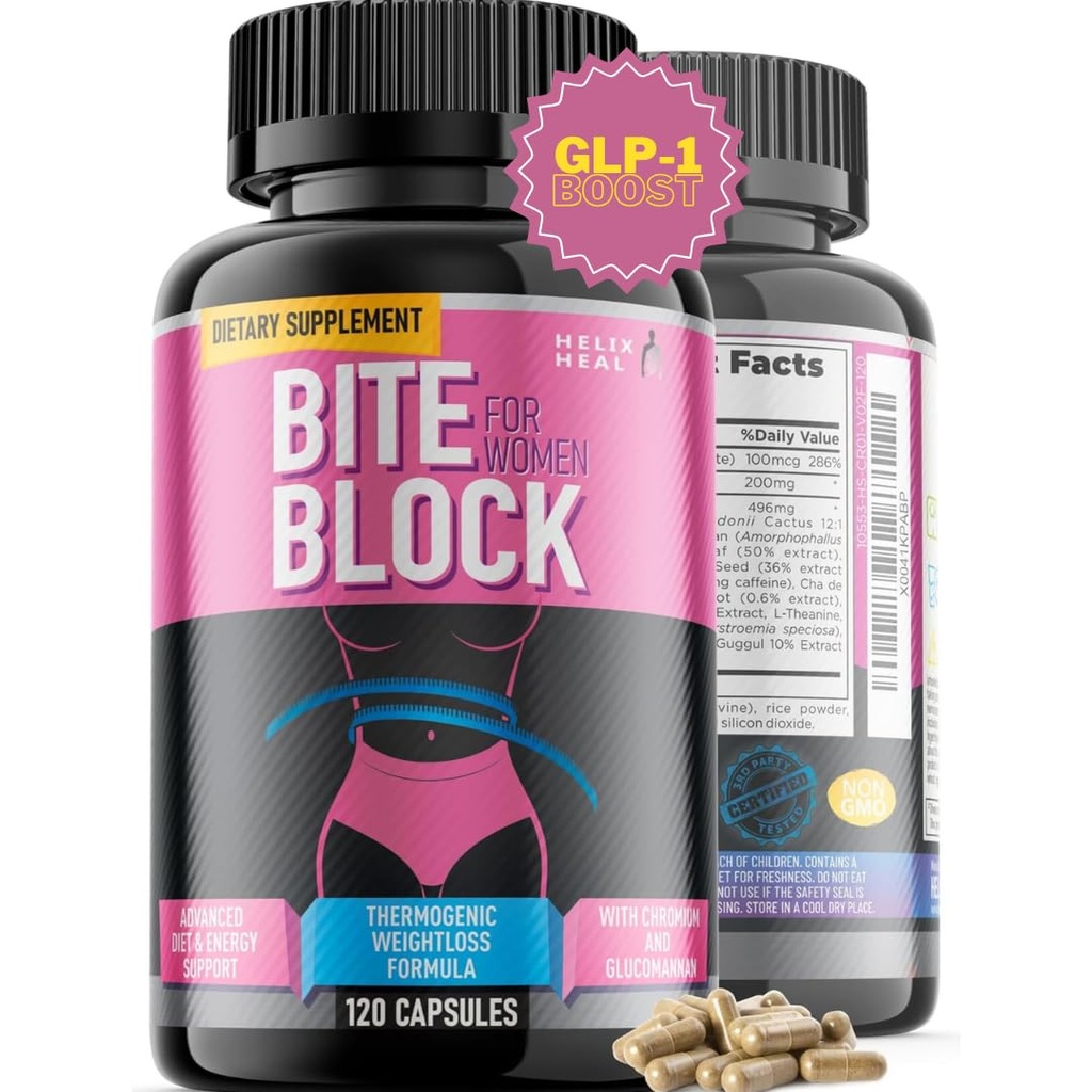 GLP-1 Suplemento Perder peso píldoras dietéticas que funcionan rápido para las mujeres - Appetite Suppressant for Weight Las mujeres w/Chromium Picolinate &amp; Glucomannan TEN 120 cápsulas - 2 meses de suministro
