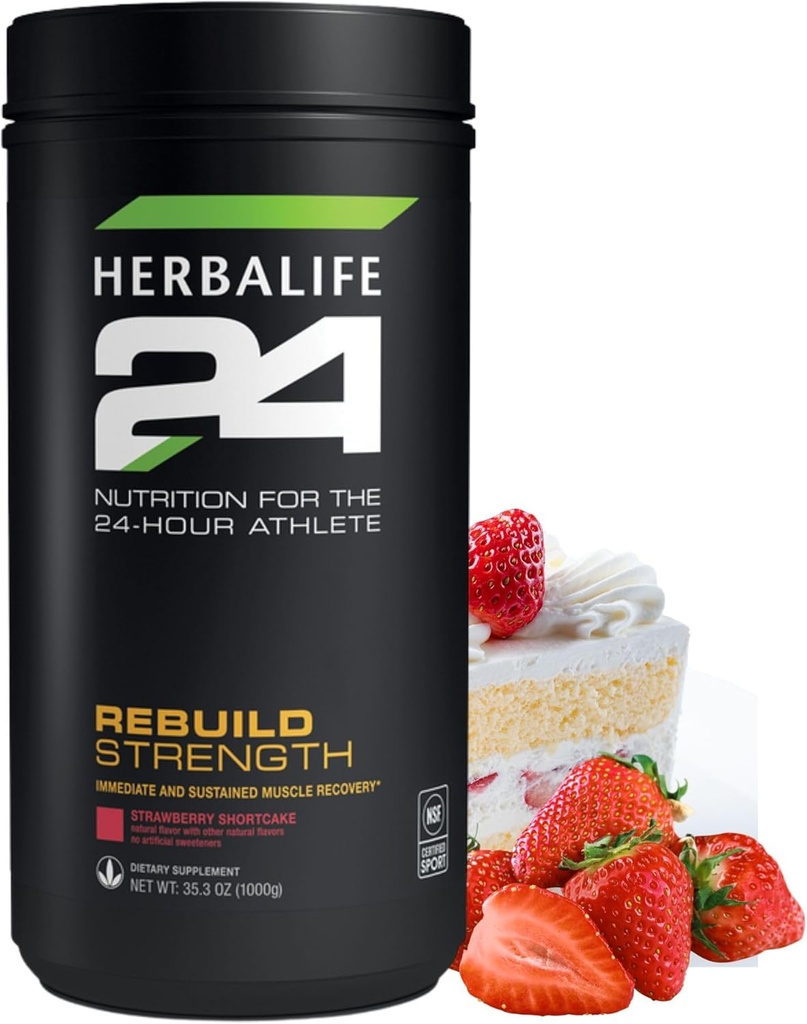 HERBALIFE24 Rebuild Strength: Strawberry Shortcake (1000 G), Nutrition for The 24-Hour Athlete, Rebuild Lean Muscle, Support Immune Function, Natural Flavor, No Artificial Sweetener