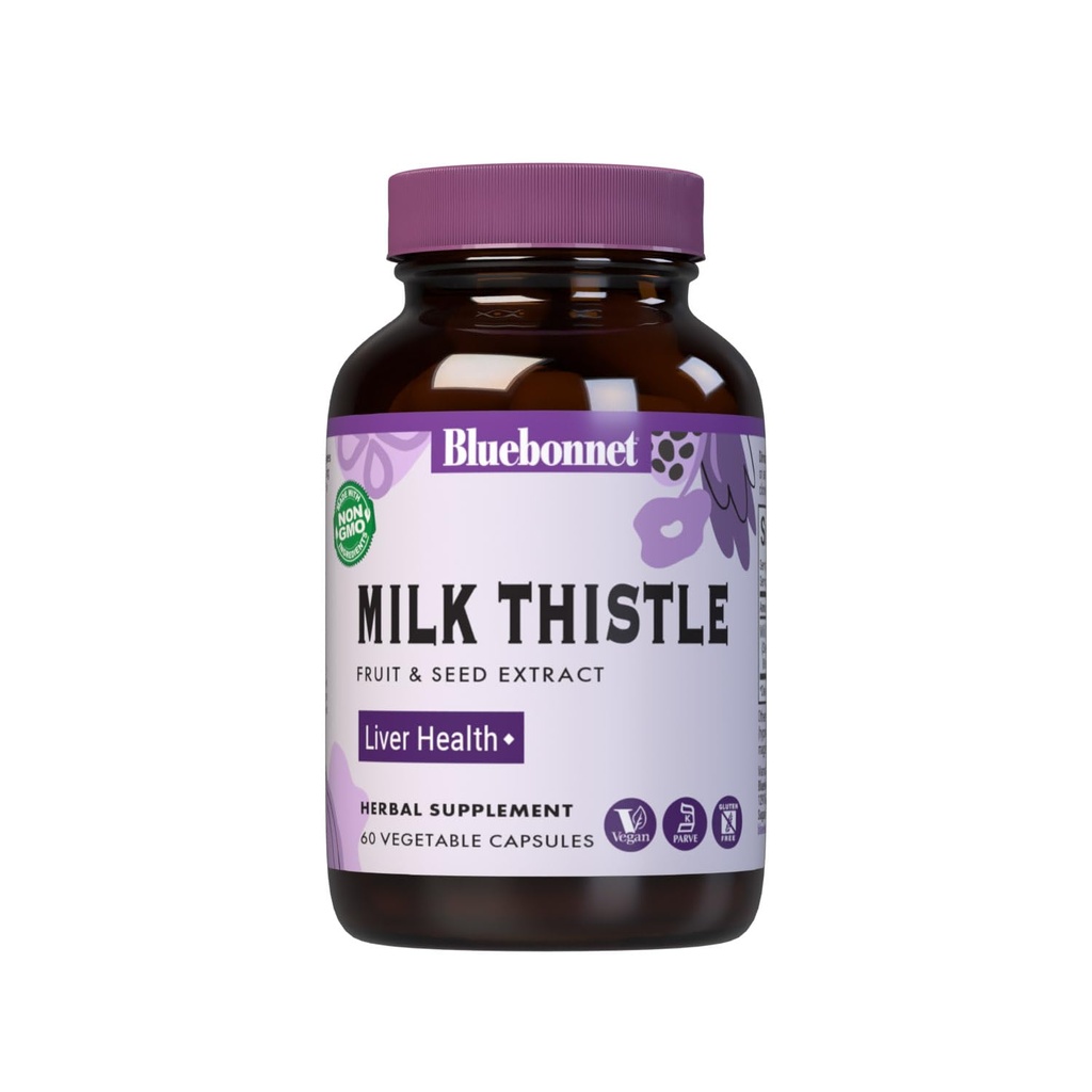 BlueBonnet Milk Thistle Fruit and Seed Extract Supplement, 60 Count