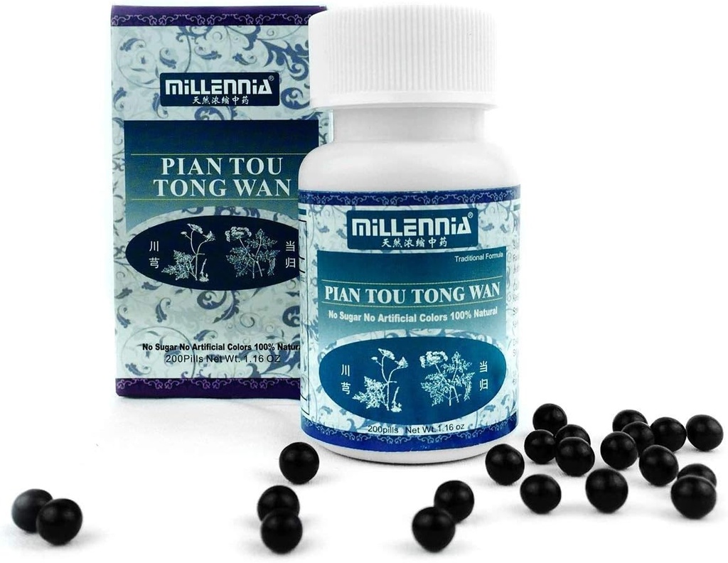 Millennia Herbal Supplement - Pian Tou Tong Wan - 1 Bottle