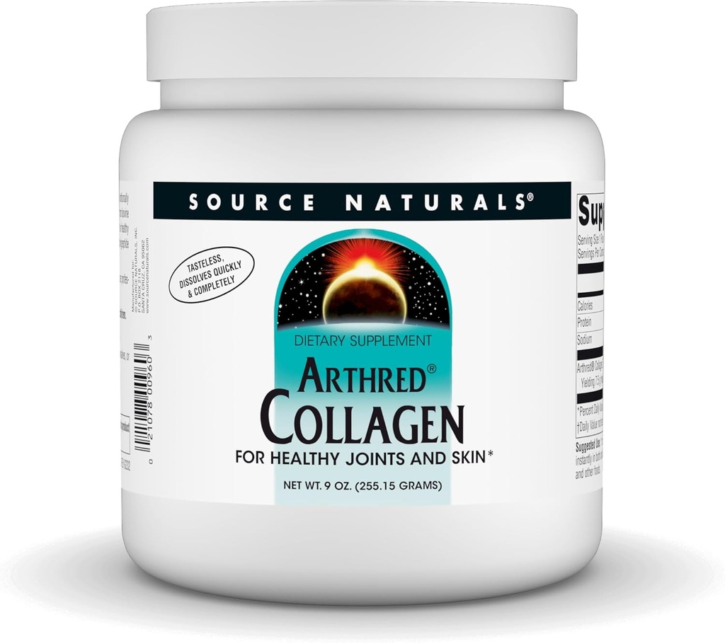 Fuente Naturales Arthred Collagen Protein Powder - Desflavored Quick Dissolve Hydrolyzed Peptides - Anti Aging Support For Bone, Joint & Skin Health - 9 oz (30 Servings)