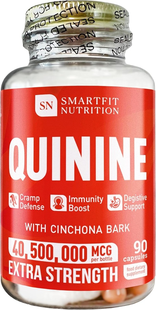 Quinine Tablets - Quinine Capsules con Cinchona Bark - Pills for Immune Support - Quinine Supplement - Made in USA - Extra Strength Quinine Capsules - Herbal Quinine Pills