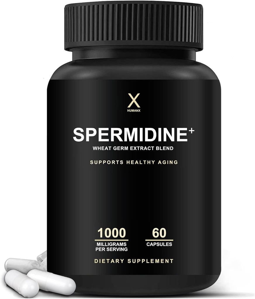 HUMANX Spermidine+ (USA Third Party Tested) - Spermidine-Rich Wheat Germ Extract " Zinc to Activate Cellular Renewal - Non-GMO, Spermidine Capsules - Supports Healthy Aging - Spermidine Supplement
