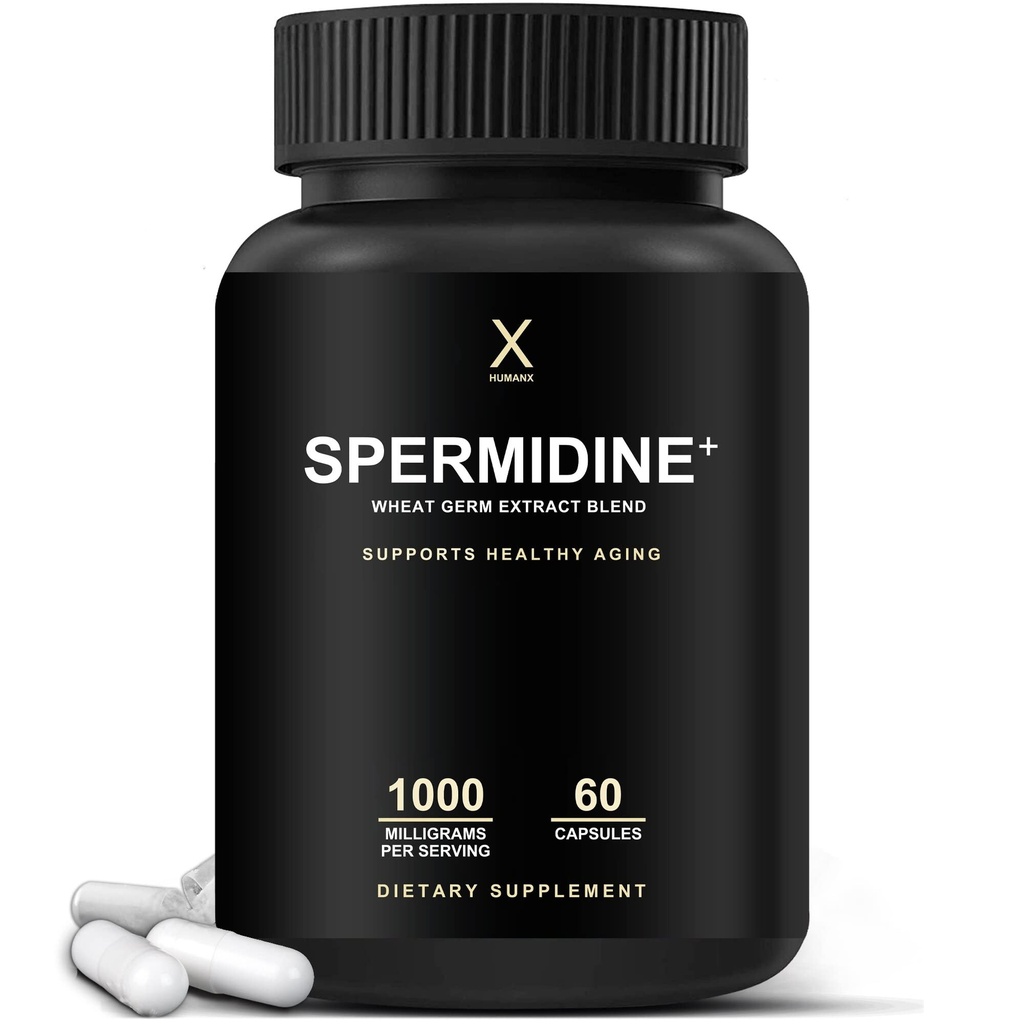 HUMANX Spermidine+ (USA Third Party Tested) - Spermidine-Rich Wheat Germ Extract " Zinc to Activate Cellular Renewal - Non-GMO, Spermidine Capsules - Supports Healthy Aging - Spermidine Supplement