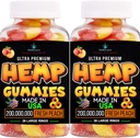 2Pack Hemp Gummies-Premium Hemp Oil Peach Ring Gummy Bears-Aches, Back-Gomitas para Dormir-Peace y Relax-Made en EE.UU.
