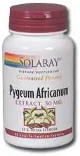 Solaray - Pygeum Africanum (Extract), 50 mg, 60 cápsulas
