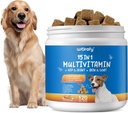 Suplementos multivitamínicos perros 15-in-1 - Multivitamina de perros Chewable - Inmunidad, Digestión, Junta y Corazón de Salud Apoyo a la Piel, Coat Heart, Immune System - para todas las edades Todas las razas (120 Condes)