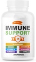 SIRUNES Immune Booster - Immunity Support Multivitamin - Vitamina C y D3, Elderberry, Zinc, Echinacea, Ginger, Turmeric - Antioxidante, Energía y Vigor, Brain Boost (Immune Support Capsules)
