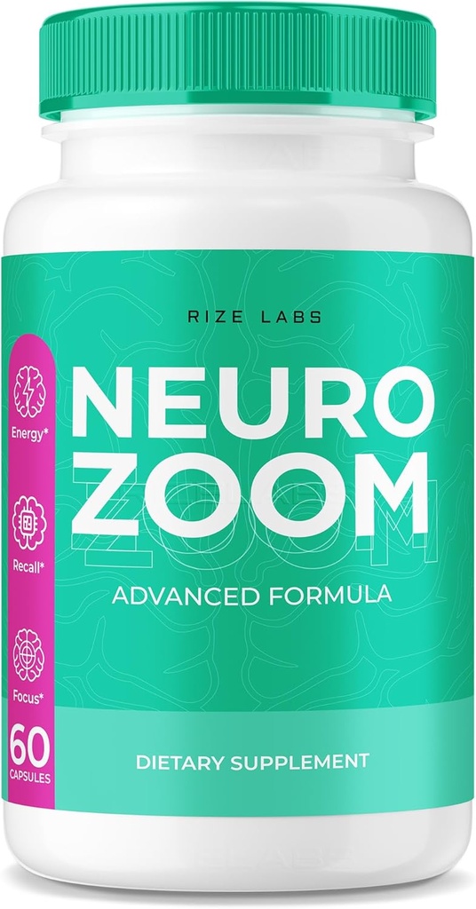 Suplemento Neuro Zoom, Neuro Zoom Memoria Orgánica Apoyo Fórmula, Neuro Zoom para Reducir los Efectos Negativos de la Fog cerebral, Neuro Zoom Usado para Boost Memory, NeuroZoom Reseñas (60 cápsulas)
