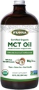 Flora - MCT Oil Certified Organic - Supports Muscle Energy & Brain Health - Contains C8 Caprylic Acid " C10 Capric Acid - Non-GMO, Gluten-Free, Vegan " Keto-Friendly - 32 fl. oz. Botella de vidrio