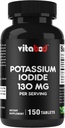 Potasio Iodida Suplemento dietético 130 mg por Serving - 150 Tabletas (2 Botellas)