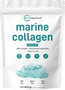 Micro Ingredientes Marine Collagen Peptides Powder, 1 lb  duración Tipo I Marine Collagen + Natural Protein ← Wild-Caught Fish Source ← Desarrollado ← Apoya el cabello, la piel y la salud conjunta ← Pescatarian, No GMO