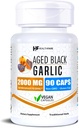 Saludfare Aged Black Garlic Supplement Pills Silencio 2000mg Equivalent TEN 90 Vegan Capsules TEN Fermented Odorless Extracto de Ajo ANTERI High Potency Antioxidant Suplemento No-GMO, Gluten-Free TEN Made in USA