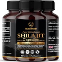 Himalayan Shilajit Capsules - 100% Pure & Natural 90 Vegan Pills - Gold Grade Wellness, Energy & Vitality Supplement for Men & Women - Grade A Shilajit Rich in Fulvic & Humic Acid