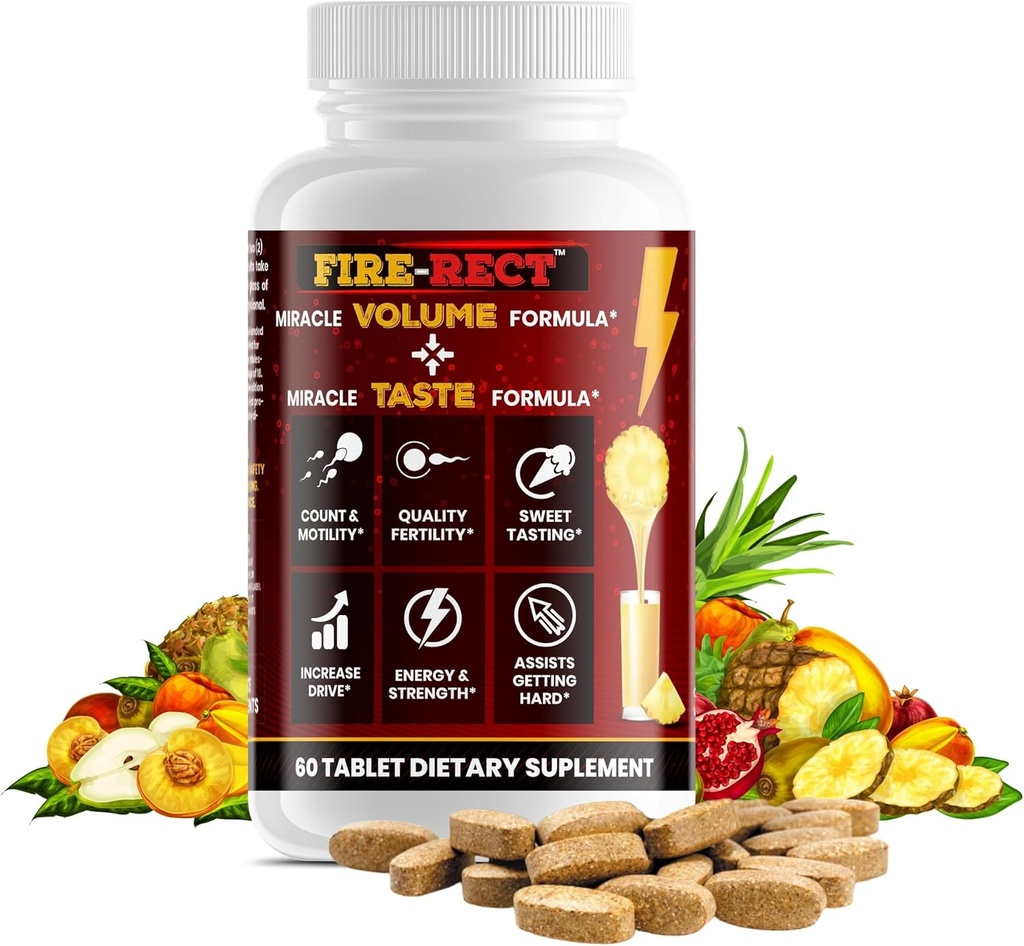 Semen Volumen/Taste Booster Suplemento - Men's Semen Health & Fertility - Carga Volumizer Flujo + Inches - Doctor Formulado para Aumentar Volumen - 60 Tablets