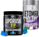 NDS Nutrition XTP Thermogenic Blue Berry Snow Cone (45 Servings) y Keto-Max Advanced 3-in-1 Pills Carb Blocker Appetite Suppressant (90 Capsules)