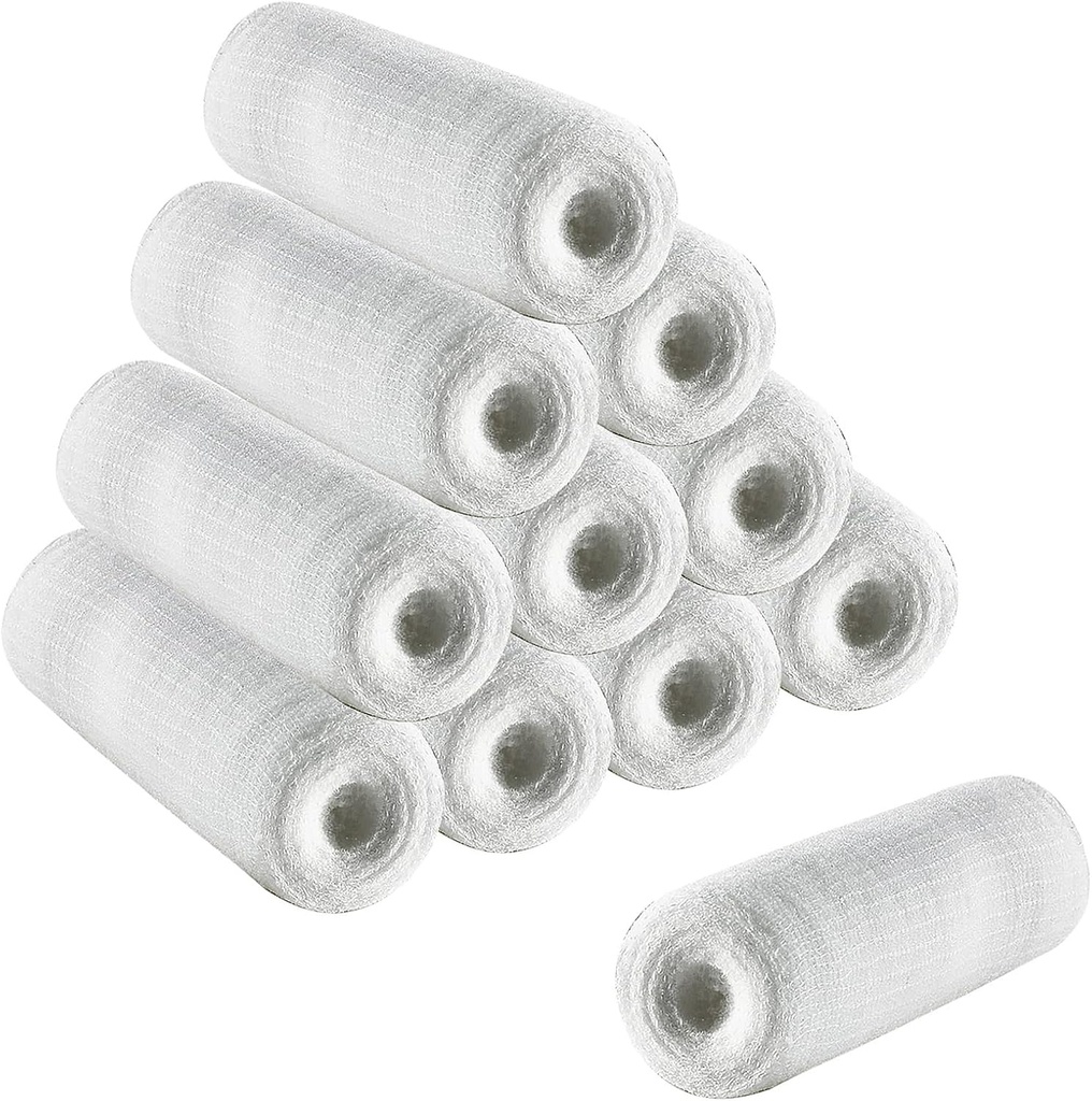 Rollos de Gauze 12 Pack Stretch Bandages Cotton Mummy Wraps for Hand Wrap Ankles de vestir &amp; Knees 6cm x 4m
