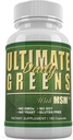 Salud diaria, Últimos Verdes con MSM 1925mg Ingredientes naturales vegetativos Superalimentos Vegetal Nutricional Alkalizing Immune Energy Support Suplemento 180 Capsules (1 Mes de Suministro)