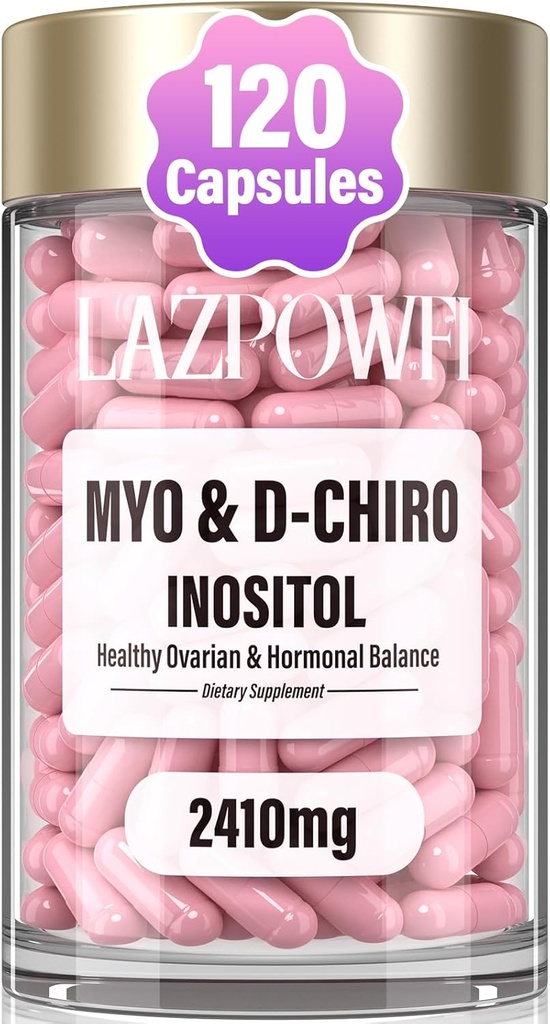 Suplemento de Inositol - Myo-Inositol y D-Chiro Inositol Plus Folato y Vitamina D - Saldo de hormonas saludables &amp; Soporte de ovario saludable para mujeres Ideal 40:1 Ratio-009