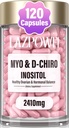 Suplemento de Inositol - Myo-Inositol y D-Chiro Inositol Plus Folato y Vitamina D - Saldo de hormonas saludables &amp; Soporte de ovario saludable para mujeres Ideal 40:1 Ratio-009