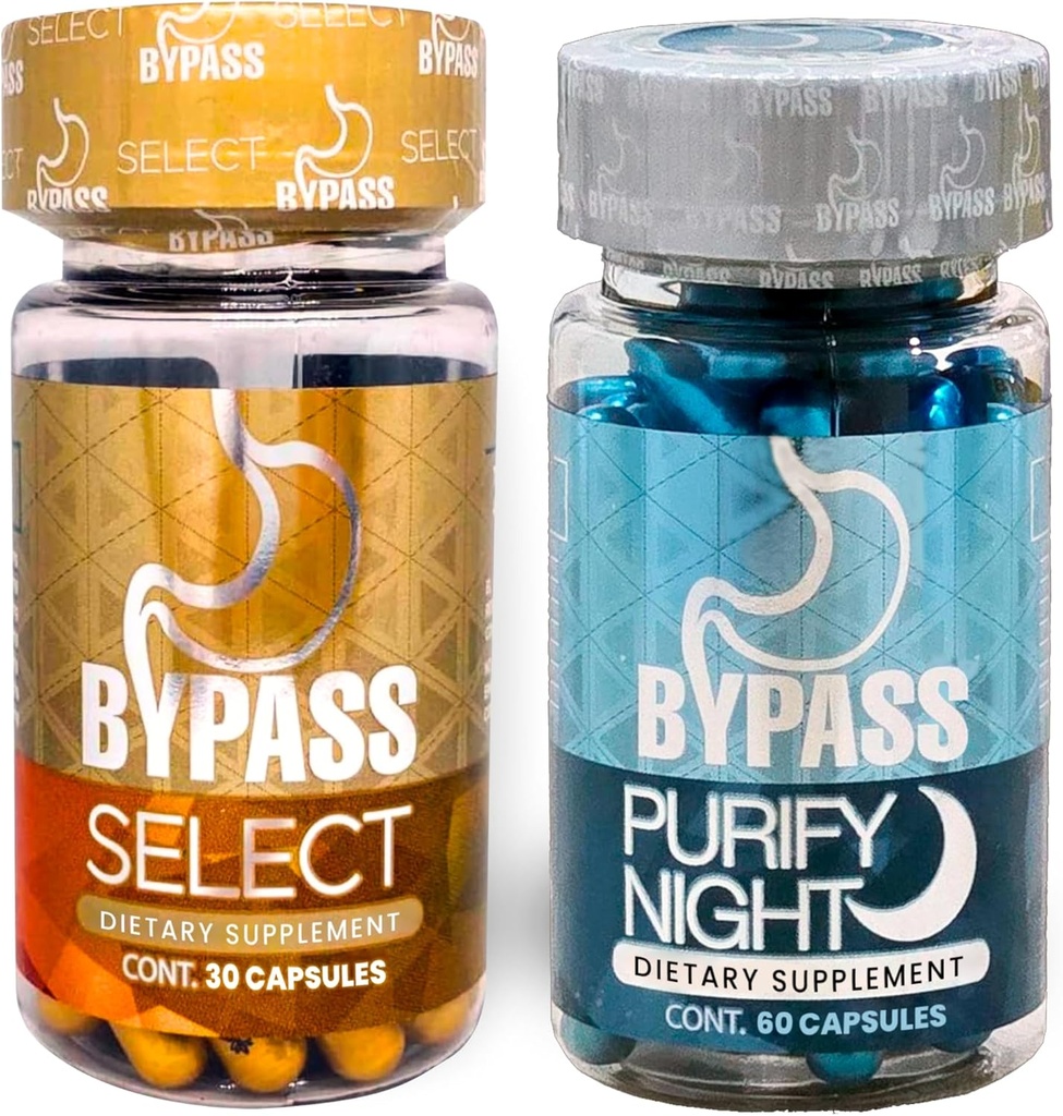 Genérico Bypass Duo Seleccionar " PURIFY - Quemá grasa de día y de Noche (Select 30caps) - (purify 60caps), Azul y Oro