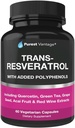 Suplemento de Resveratrol - Potent 1400mg Fórmula con Resveratrol Trans, Quercetin, semillas de uva, té verde, acaí y vino tinto Extracto - 60 cápsulas de verduras