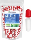 XPRS Nutra Size 3 Empty Capsules - 1000 Count Empty Gelatin Capsules - Pills DIY Capsule Filling - Pure Bovine Pill Gel Caps Fillable for Do-It-Yourself Vitamins and Supplements (Red/White)