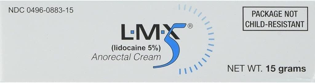 LMX5 Lidocaine Pain Relief Cream, 15g Tube – Topical, Fast Acting, Long Lasting use for Cuts, Scraps, Sunburn, Bites