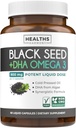 Cold-Presed Black Seed Oil Capsules - Vegan Non-GMO Nigella Sativa Black Seed Oil Supplement with Omega 3 DHA for Full Body Wellness & Brain Support - Vegan Omega 3 & Thymoquinone-Rich (1 Mes)