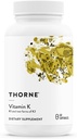 THORNE - Vitamina K - Vitaminas K1 y K2 (como MK-4 y MK-7) Suplemento - Soportes Huesos Fuertes* - Ingredientes estudiados clínicamente - Gluten, lácteos &amp; libre de soya - 60 Servimientos