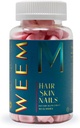 WeEM Hair Skin and Nails Gummies - Supports Healthy Hair - Vegan biotin Vitamins for Women &amp; Men Supports Faster Hair Growth, Stronger Nails, Healthy Skin, Extra Strength (1)