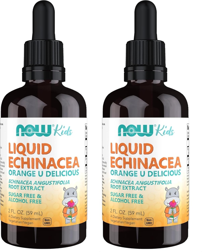 AHORA Suplementos, Kids Liquid Echinacea con Dropper, Immune System Support, Formulated for Kids, 2 Fl Ounce, Packaging May Vary (Pack of 2)