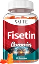 Suplementos de Fisetina 500mg - Suplemento Gummy, Licuado Antioxidante Poderoso para Soporte Celular de Salud - Fórmula Vegana " No GMO con Extractos de Plantas " , Función Cognitiva Boost, 60 Gummies