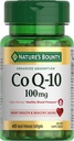Bounty CoQ10 100mg de la naturaleza para el apoyo a la salud cardiaca, Coenzima Q-Sorb Q-10 de no GMO Q Apoyo antioxidante y bienestar cardiovascular, Suplemento dietético, Softgels de liberación rápida, 45 ct
