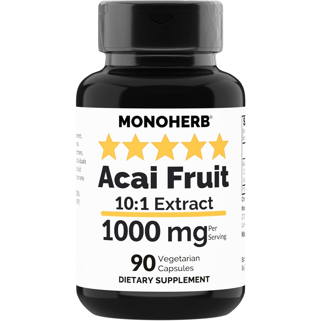 MONOHERB Acai Fruit Extract 1000 mg - 90 cápsulas vegetarianas