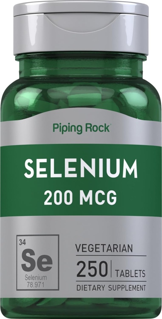 Piping Rock Selenium 200mcg  250 Tablets ← Vegetarian, Non-GMO, " Gluten Free Suppleemnt