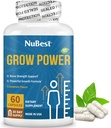NuBest Grow Power - Suplemento de calcio - Suplemento de magnesio con vitamina D3, B6, Zinc, fósforo y multivitamínico para huesos fuertes, salud general para la edad 10+  60 cápsulas