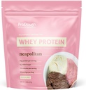 ProDough Gourmet Whey Isolate Hydrolized Protein Powder for Shake Mix- Easy Digest Enzyme Blend, 25g Protein per Serving, Natural Ingredients, Gluten Free, Keto Friendly (Neapolitan)