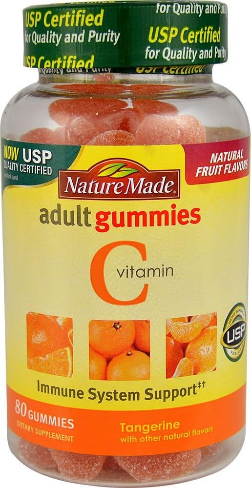 Nature Made Vitamina C Adult Gummies, Tangerine 80 ea (Pack of 4)