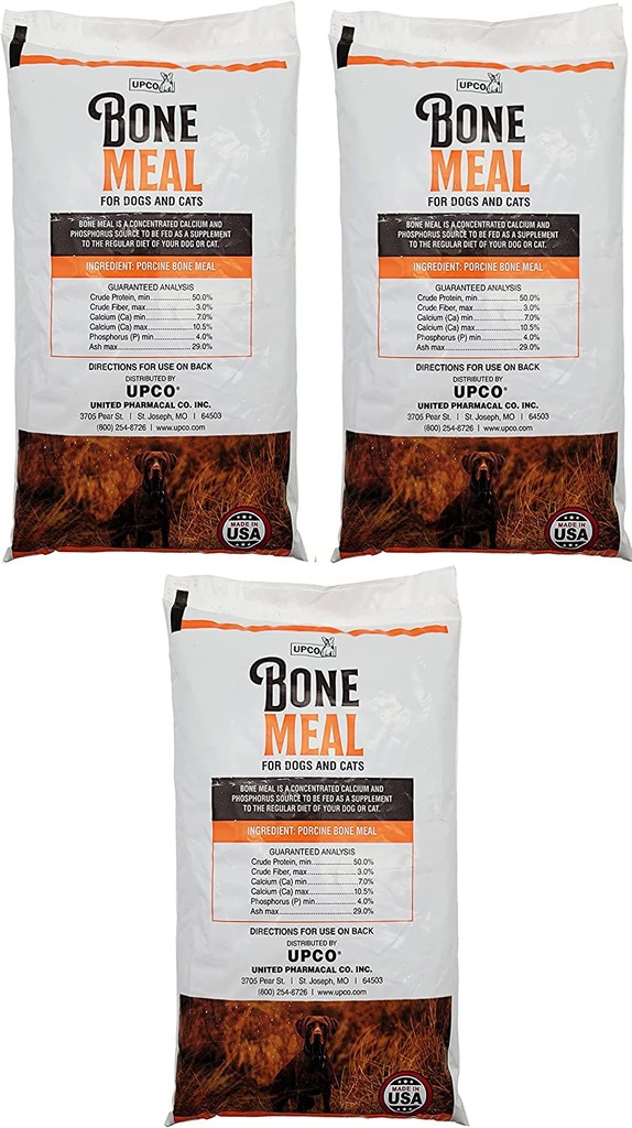 Powder de carne de hueso para perros y gatos 3 Pack Total 3 libras de Upco Made in USA