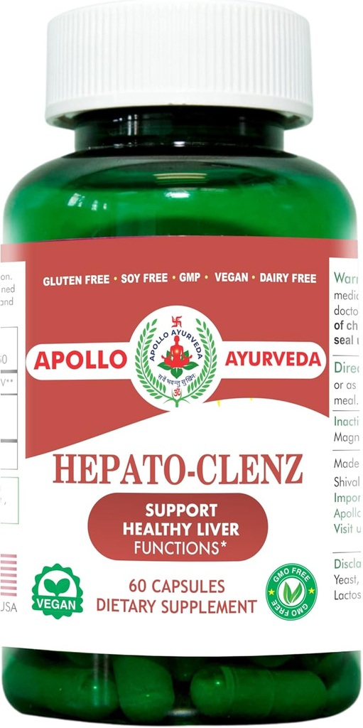 Natural Liver Cleanse and Detox Supplement Made with Organic Kali Haldi (Berberis aristata) Turmeric(Curcumin) and Black Pepper Silencio 60 Veg Capsules ← Made in USA - Hepato-Clenz