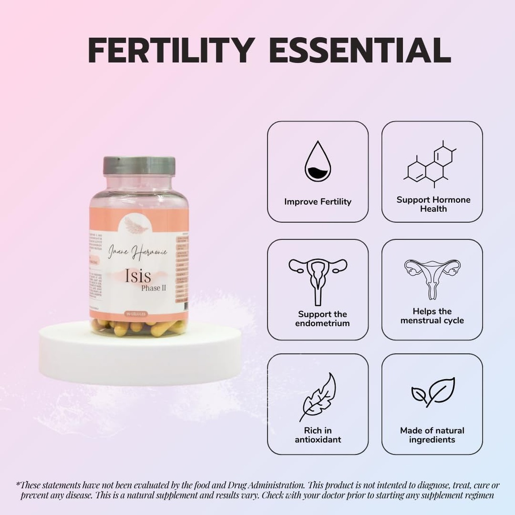 Isis Fase 2 – Concepción Silencio Natural PCOS Suplemento dietético con Vitamina B6 Ayuda a regular la actividad hormonal para apoyar la concepción, fase luteal y ciclo menstrual 60 cápsulas