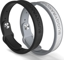 Pulseras repelentes de mosquitos, 2 Bandas repelentes de silicona de silicona con bandas de insectos libres de DEET, naturales y resistentes al agua para niños y adultos, protección de viaje al aire libre (Black limitadaGrey)