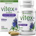 VH Nutrition VITEX+ Silencio Vitex Chasteberry Supplement for Women ← Hormonal Balance* y Fertility Support* ← 650mg Por Serving of Vitex Berry Extract Powder ← 60 Capsules